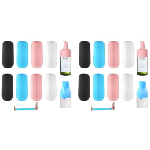 MAYCREATE® 16PCS Leak Proof Sleeves for Travel Bottles Silicone Elastic Covers for Toiletries Reusable Container Shampoo MAYCREATE® 16PCS Leak Proof Sleeves for Travel Bottles Silicone Elastic Covers for Toiletries Reusable Container Shampoo